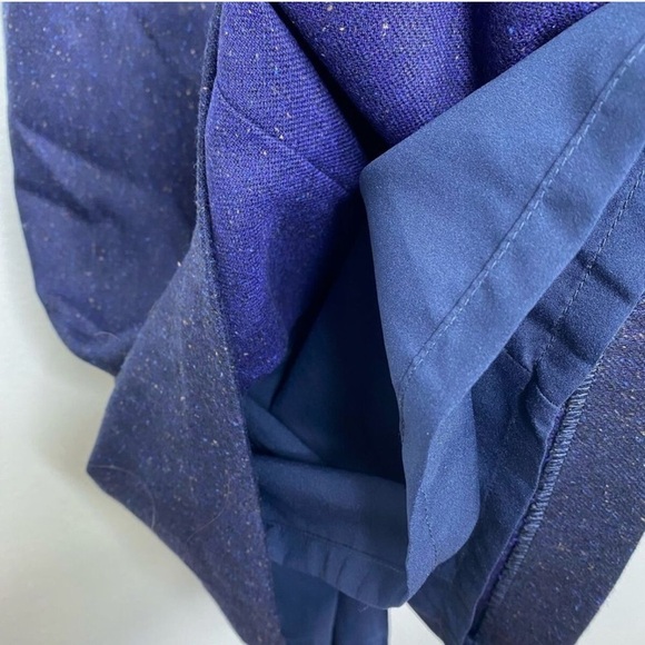 Banana Republic • Pleated Flannel Dress sleeveless sheath navy blue tweed size 2 - Picture 9 of 9